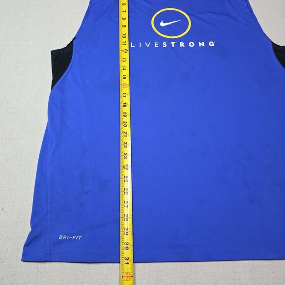Nike Shirt Mens Size XL Blue Sleeveless Dri Fit Livestrong Cycling Active Tank - Picture 10 of 10